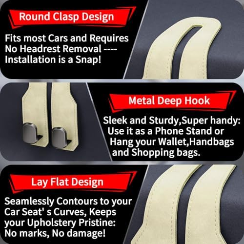 Car Purse Hook, Car Seat Headrest Hooks - Image 5