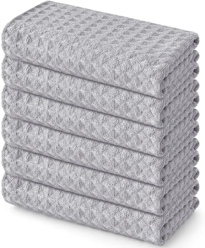 Homaxy Microfiber Waffle Weave Kitchen Towels, 6 Pack by Homaxy