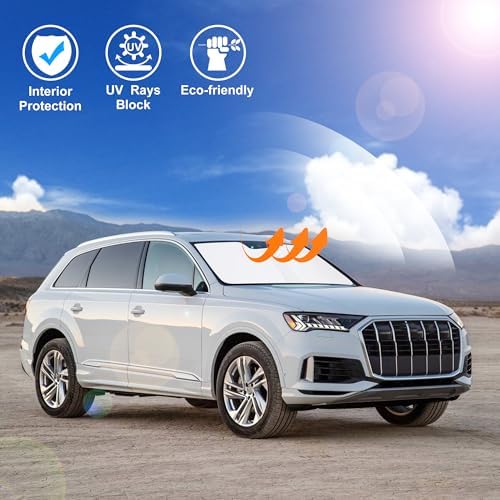 Windshield Sun Shade for 2016-2025 2026 Audi Q7 Accessories - Image 5