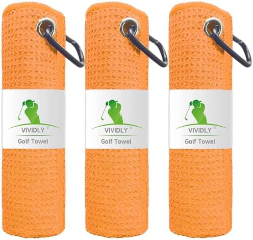 3 Pack 16"x16" Waffle Microfiber Golf Towels by VIVIDLY