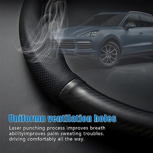 gunhunt 1 PC Car Breathable Steering Wheel Cover, Carbon Fiber Non-Slip - Image 4