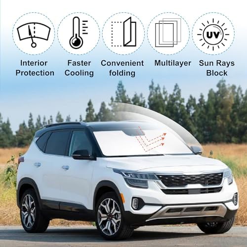Windshield Sun Shade Sunshade for 2021-2025 2026 Kia Seltos - Image 2