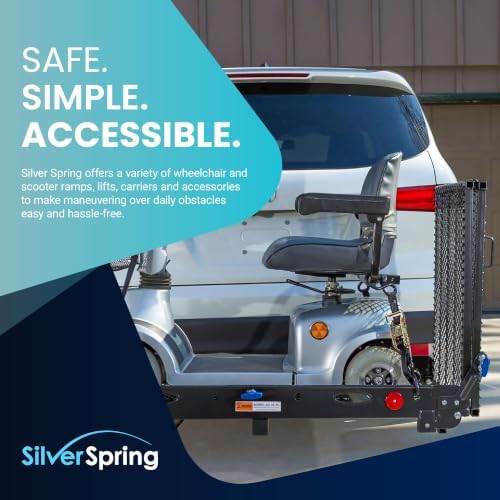 Silver Spring Folding Steel Wheelchair Scooter Carrier, 500 lb, 59 in Ramp - Image 5