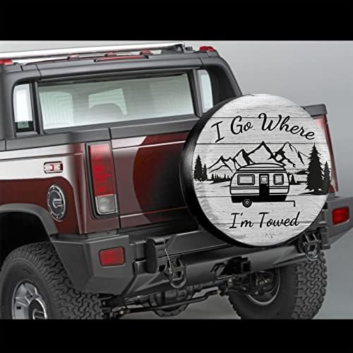 I Go Where I'm Towed Spare Tire Cover Waterproof Dust-Proof 15 Inch - Image 5