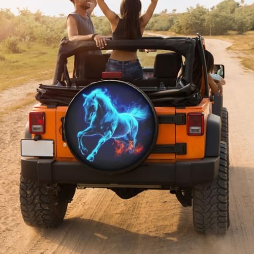 Delerain Blue Horse Spare Tire Cover Wheel Protectors Sun Protector Waterproof - Image 4