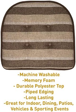 Chair Cushion Memory Foam Pads Tufted Slip Non Skid Rubber Back U-Shaped 17" x - Image 3