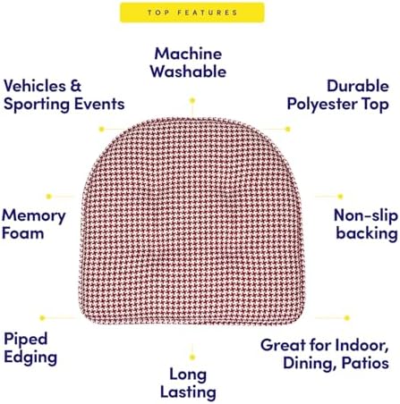 Sweet Home Collection Chair Cushion Memory Foam Pads Tufted Slip Non Skid - Image 5