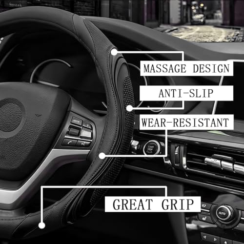 Osilly 15 Inch Artificial Leather Steering Wheel Cover - Image 3