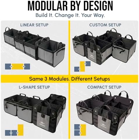 Extra Large Modular Collapsible Car Trunk Organizer System - Image 2