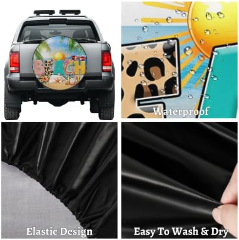 Summer Beach Blue Spare Tire Cover Dust-Proof Wheel Protector - Image 4