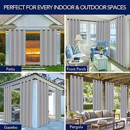 PureFit Outdoor Curtains for Patio Waterproof Weatherproof Outside Curtains - Image 5