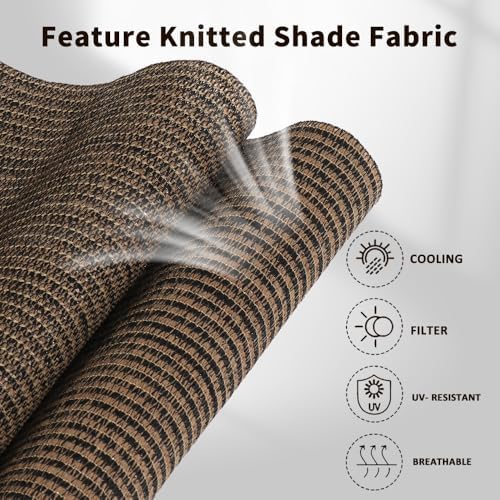 SMONTER Outdoor Sunshade Roller Shade 5'W x 8'H, Exterior Cordless Roll Up - Image 3