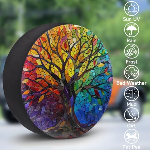 Tree of Life Spare Tire Cover 15in Spare Wheel Covers Tire Storage Cover - Image 3