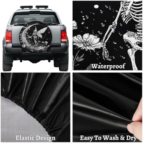 Pretty Skull Moon Spare Tire Cover Dust-Proof Wheel Protector - Image 4
