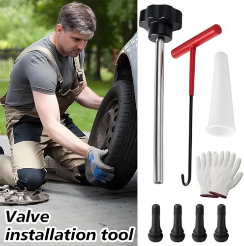 23PCS Tire Valve Stem Tool Kit Replacement Installation Set Black - Image 6
