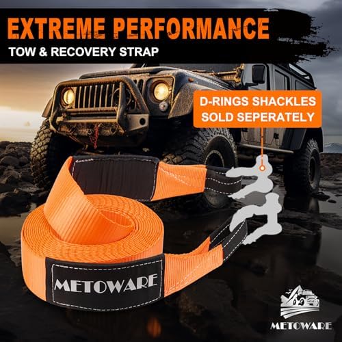 METOWARE Heavy Duty Tow Strap Offroad Recovery Kit - Image 6
