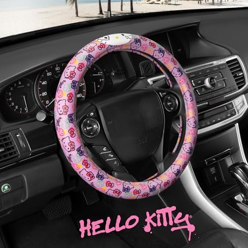 Sanrio Hello Kitty Lavender Doodle Car Steering Wheel Cover, Universal Fit Cute - Image 2