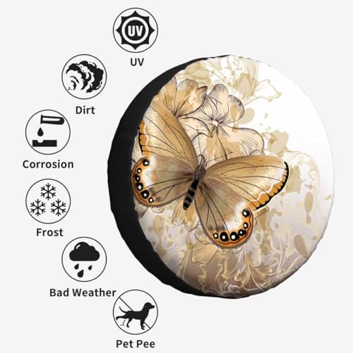 Big Butterfly Spare Tire Cover for RV Trailer Beautiful and Water Butterfly - Image 4