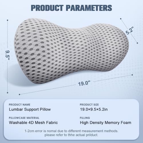 Lumbar Support Pillow, Ergonomic Memory Foam Lumbar Pillow - Image 5