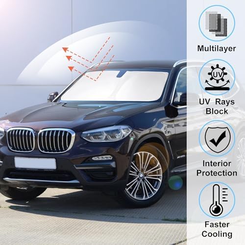 Windshield Sun Shade for 2018-2024 2025 2026 BMW X3 Accessories - Image 2