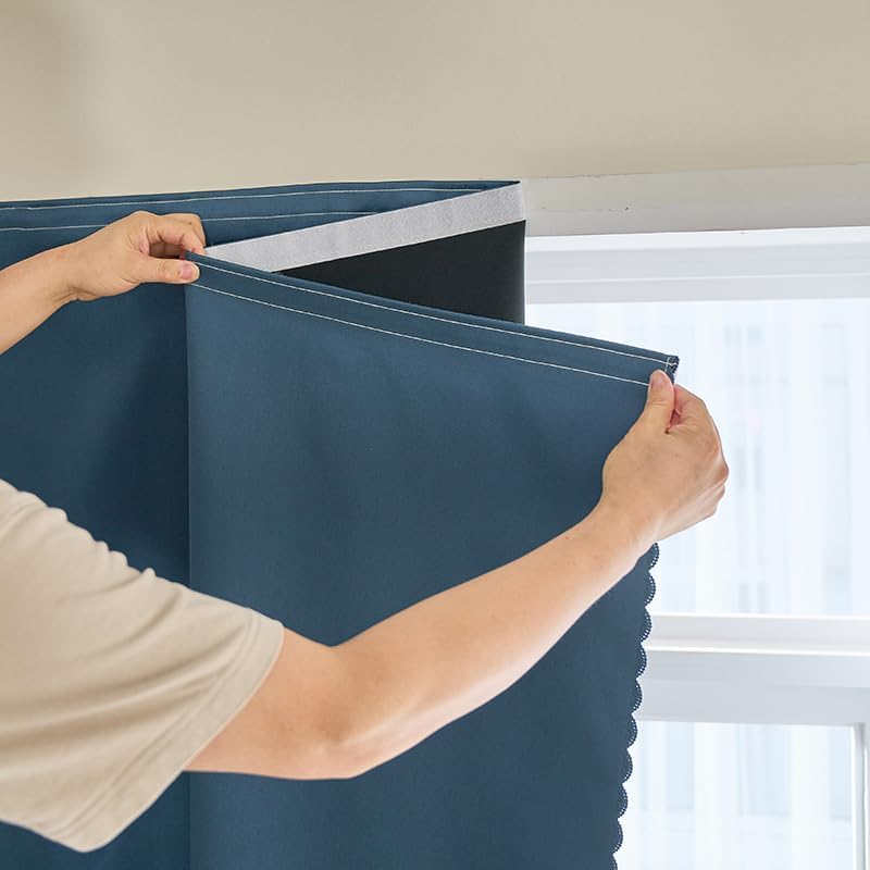 AJAZZ 100% Window Blinds Blackout Portable Blackout Curtains Adhesive Curtains by AJAZZ