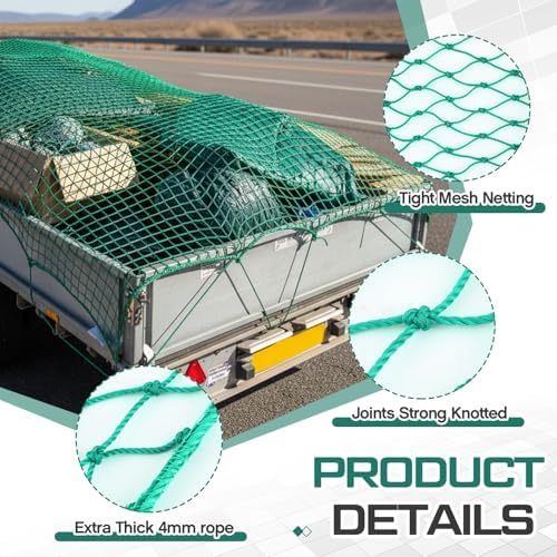 SATINIOR 24 x 12 ft Heavy Duty Cargo Net Truck Bed Network Cover - Image 3