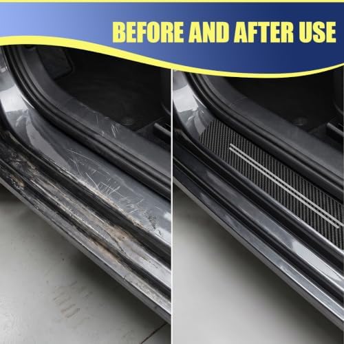 4PCS Carbon Fiber Car Door Entry Guard Sill Protector Cover - Image 5