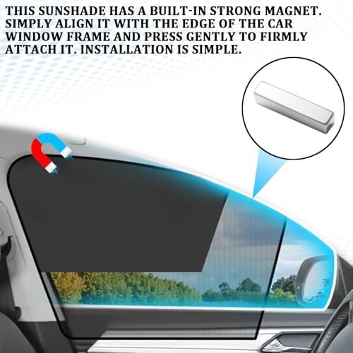 Magnetic Car Window Shades 2PCS Rear Side Windows, UV Protection Sun Block - Image 5