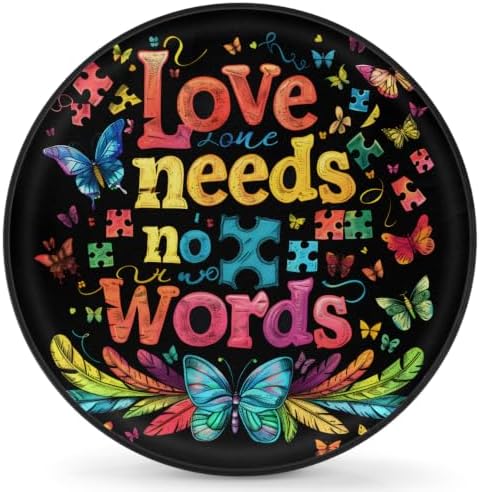 Autism Word Color Spare Tire Cover Dust-Proof Wheel Protector by Unknown