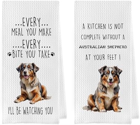 Gqtt Australian Shepherd Dish Towels Set by Geqtt