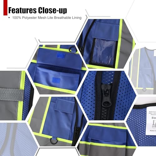 Safety Vest for Men Women Hi Vis Vest - Image 3