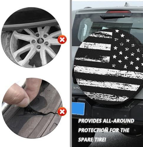 15" Spare Tire Covers for Tire, USA Flag Trailer Spare Tire Cover for - Image 5