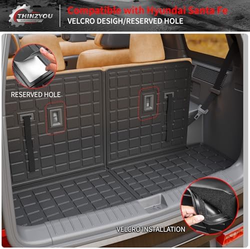 Trunk Mat with Backrest Mat for 2024 2025 2026 Hyundai Santa Fe - Image 3