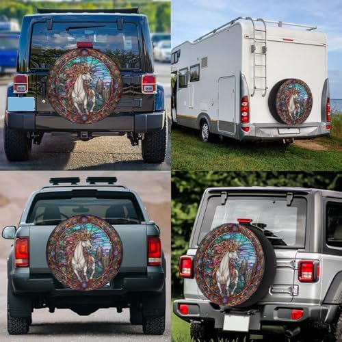 Spare Tire Cover for RV Trailer, Glass Unicorn Tire Covers Universal Fit for - Image 7