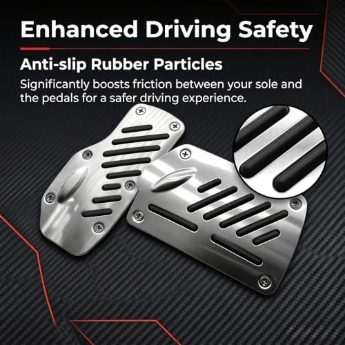 2 PCS Car Foot Pedal Pads, Alloy Anti-slip Brake & Accelerator Cover, Automatic - Image 3