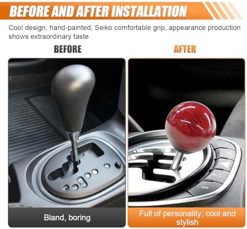 Carbon Fiber Shift Knob, Car Round Ball Gear Shifter Knobs - Image 4