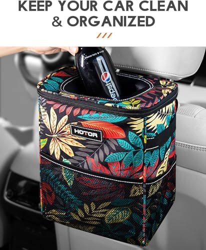 HOTOR Car Trash Can, Leakproof Car Organizer, Autumn Leaves - Image 2