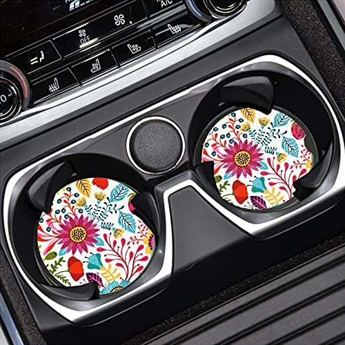 Sunflower Small 2.56" Absorbent Auto Coasters 2 Pack, Ceramic Car Accessories - Image 2