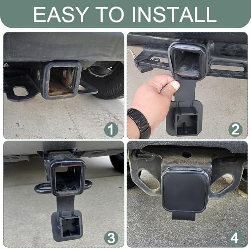 2 Inch Trailer Hitch Covers, Heavy Duty Tow Hook Dust Plug Cap, Rubber Receiver - Image 7