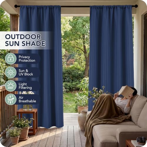 Outdoor Curtains for Patio Waterproof, 8 Panels, Rod Pocket - Image 3