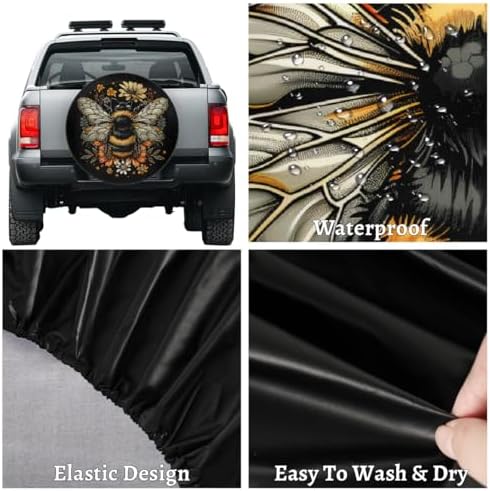 Bee Spare Tire Cover 15in Spare Wheel Covers Tire Storage Cover - Image 4