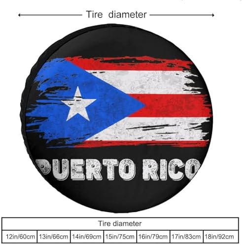 Puerto Rico Flag Tire Covers, Dust-Proof Weatherproof Wheel Covers Wheel Tire - Image 3