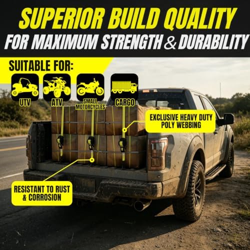 Retractable Ratchet Straps, Motorcycle, Pickup Truck - Image 3