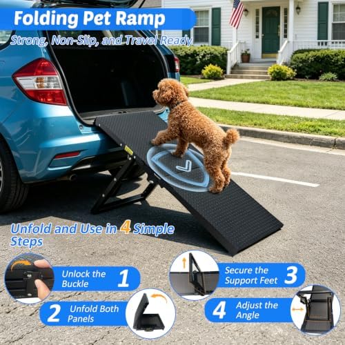 Dog Ramp for Car SUV, Adjustable Pet Ramp - Image 2