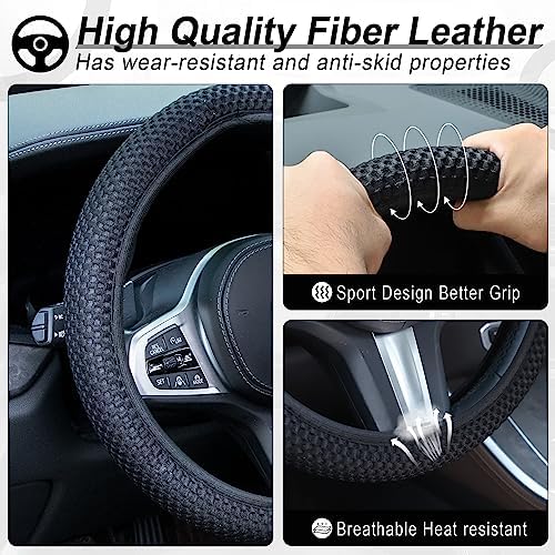 Alpmosn Elastic Stretch Steering Wheel Cover, Universal Interior Accessories - Image 3