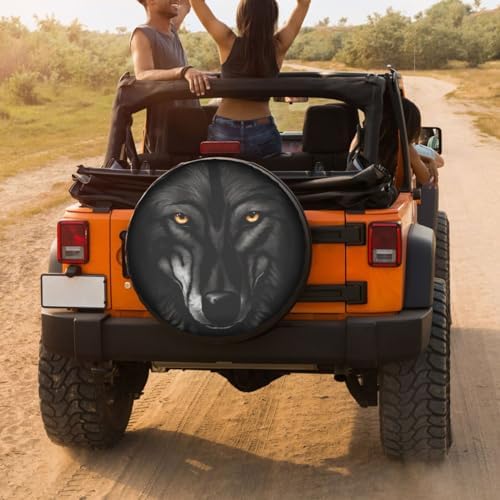 Delerain Black 3D Wolf Spare Tire Cover Wheel Protectors Sun Protector - Image 4