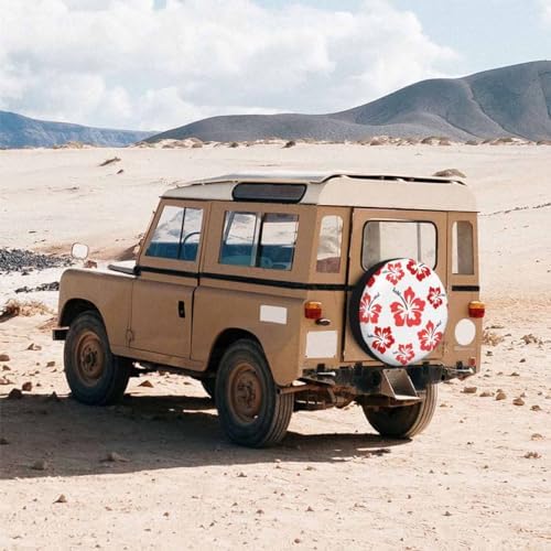 Pretty Hibiscus Spare Tire Cover Red Hawaiian Flower Aloha Blossom Funky Wheel - Image 3