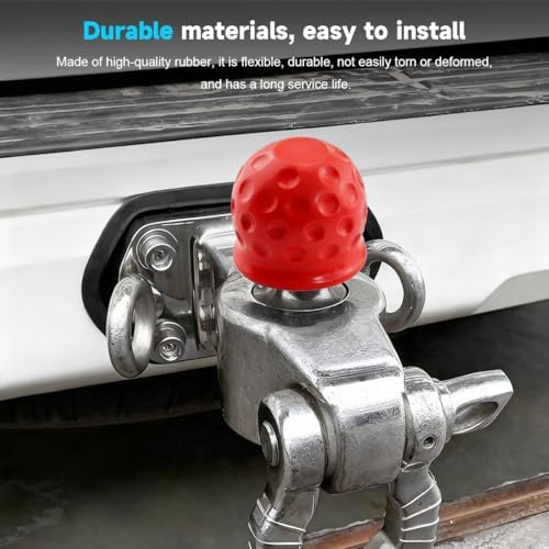 4PCS 2 Inch Trailer Hitch Ball Cover Tow Ball Protector Red - Image 4