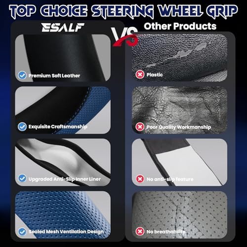 Soft Leather Steering Wheel Cover - Image 2