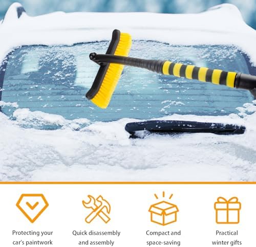 25.5" Car Snow Brush and Detachable Ice Scraper, Snow Shovel - Image 5
